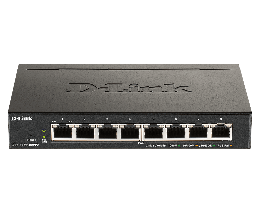 D-Link DGS-1100-08PV2 8-Port PoE Gigabit