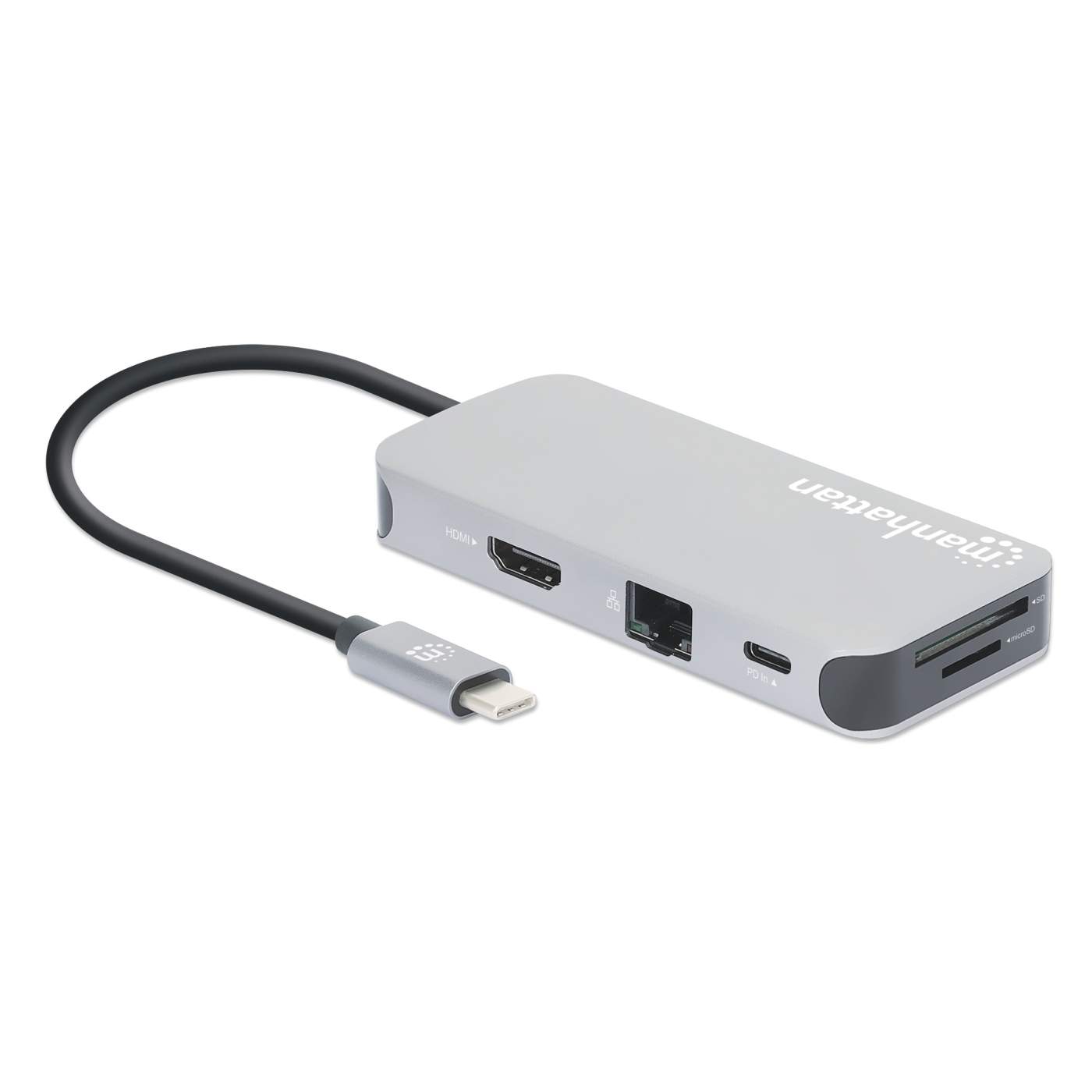 Manhattan USB-C Dockingstation 8-in-1 mit Kartenleser