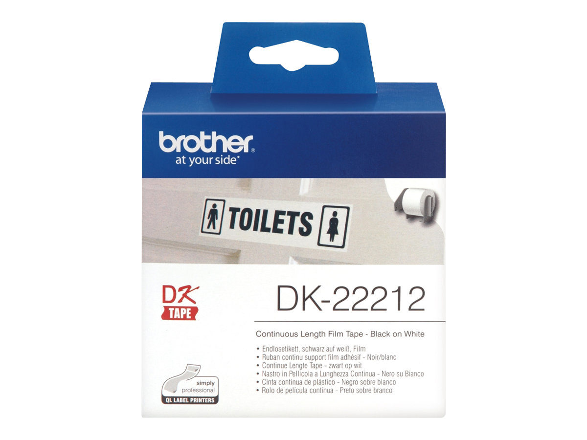 Brother DK-22212 Etikettenfilm Weiß Permanentklebstoff 62mm x 15,2m