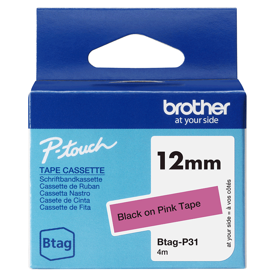 Brother BTAG-P31 Schwarz auf Pink