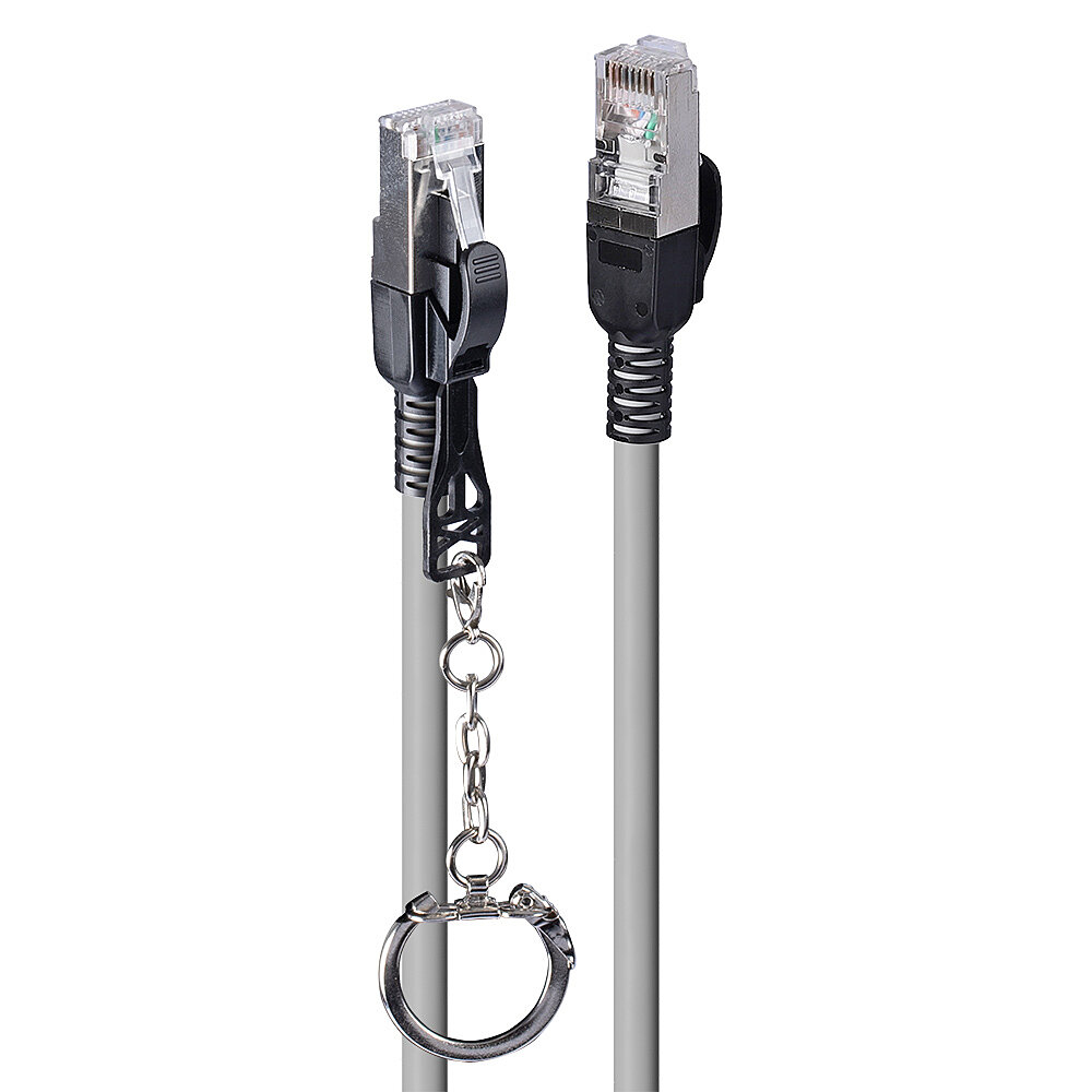 0,5m Cat.6A S/FTP Sicherheitsnetzwerkkabel grau