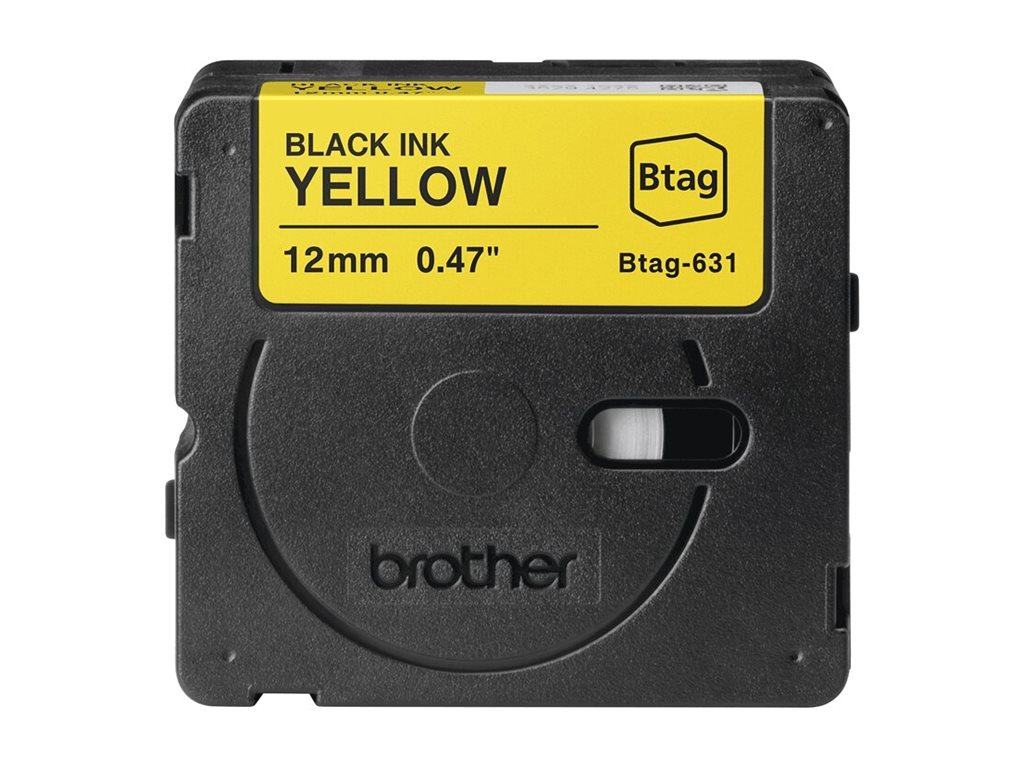 Brother BTAG-631 Schriftband Schwarz auf Gelb 1,2 cm × 4 m