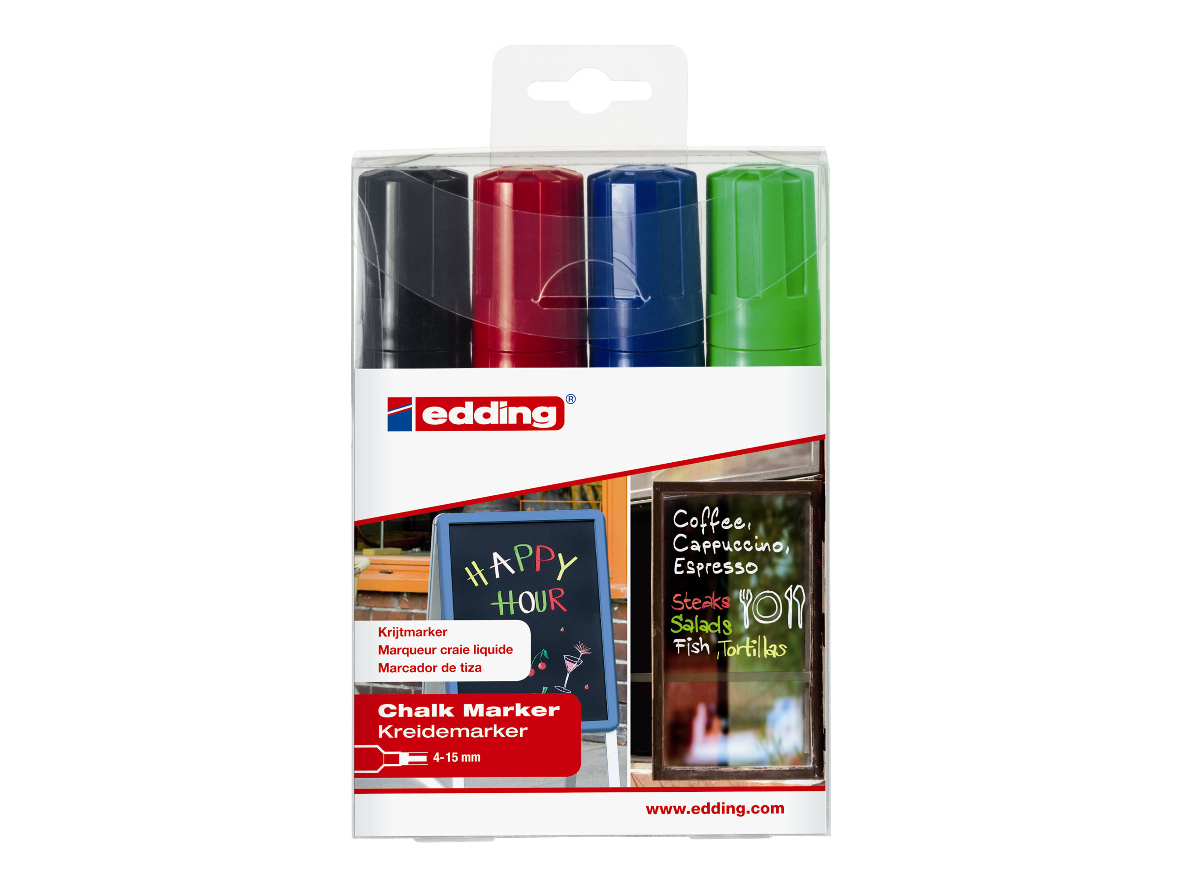 Edding 4090‑4999 Kreidemarker farbsortiert 4‑15 mm