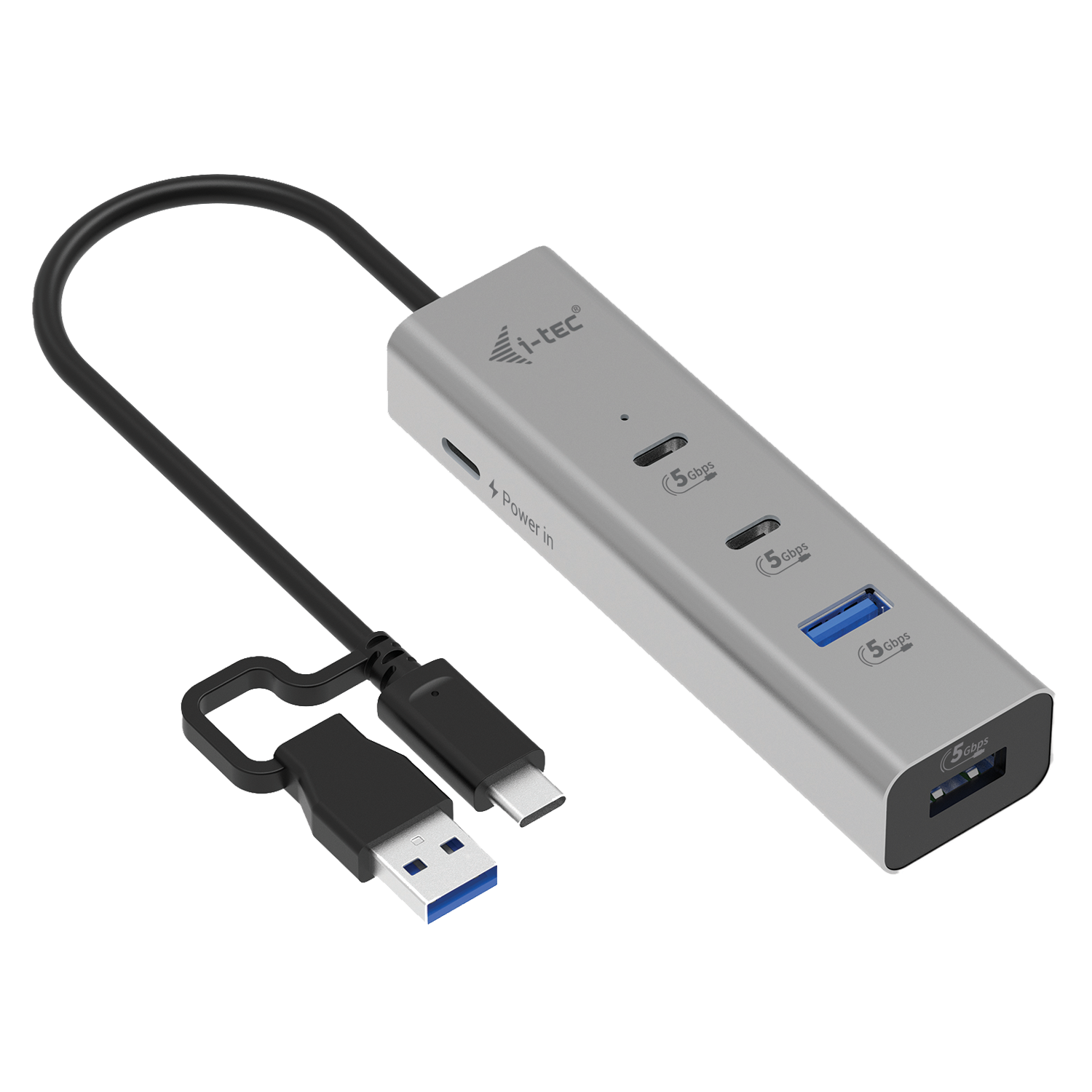 i-tec USB-Hub Universal Charging Metal 4-fach grau