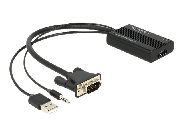 Delock Adapter VGA, DB15, USB HDMI