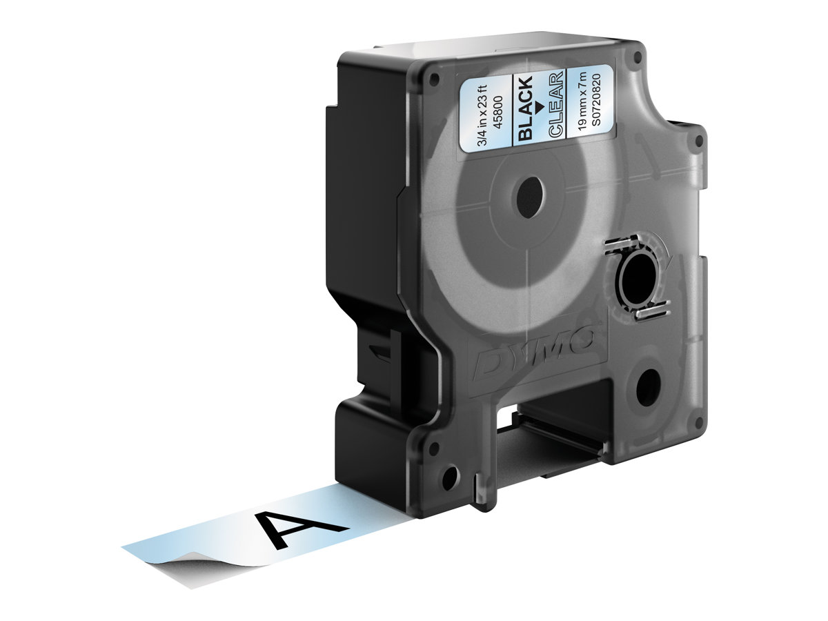 Dymo D1 Standard 19mm x 7m Schwarz auf Durchsichtig