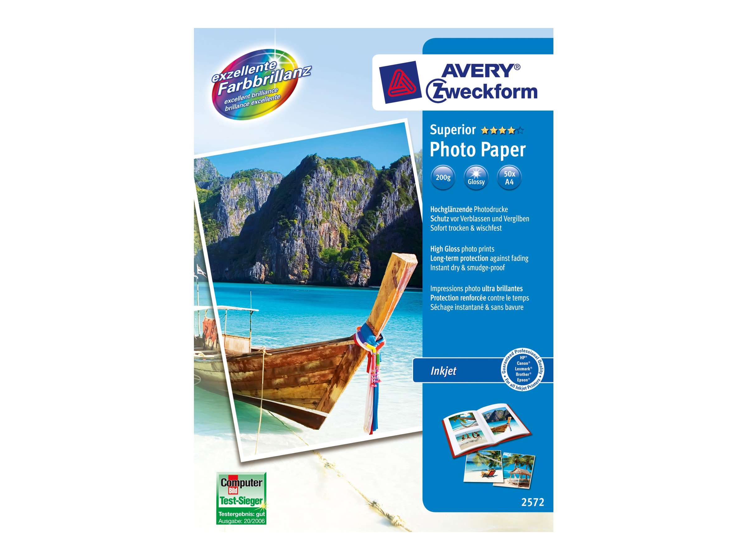 Avery Zweckform Fotopapier 2572-50 DIN A4 hochglänzend