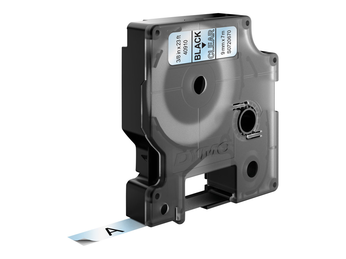 Dymo D1 Schriftband 9mm Schwarz auf Transparent