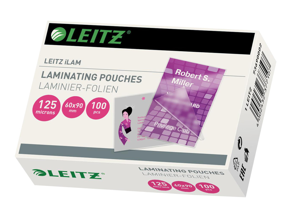 Esselte Leitz Laminierfolien glänzend 125 micron Visitenkartenformat