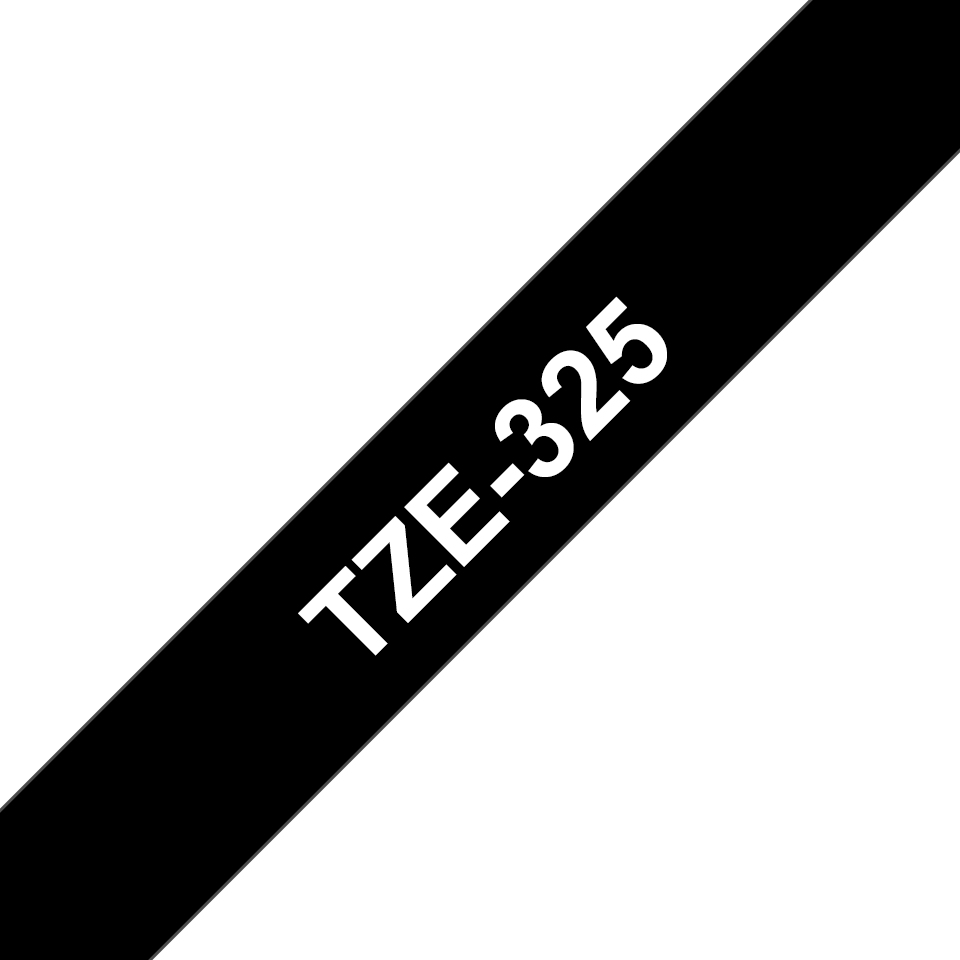 Brother TZe-325 Weiß auf Schwarz 9mm