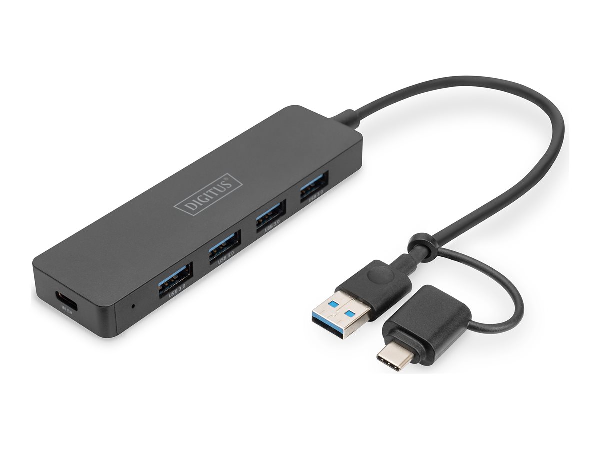 DIGITUS USB 3.0 Hub 4-Port Slim 0,2m