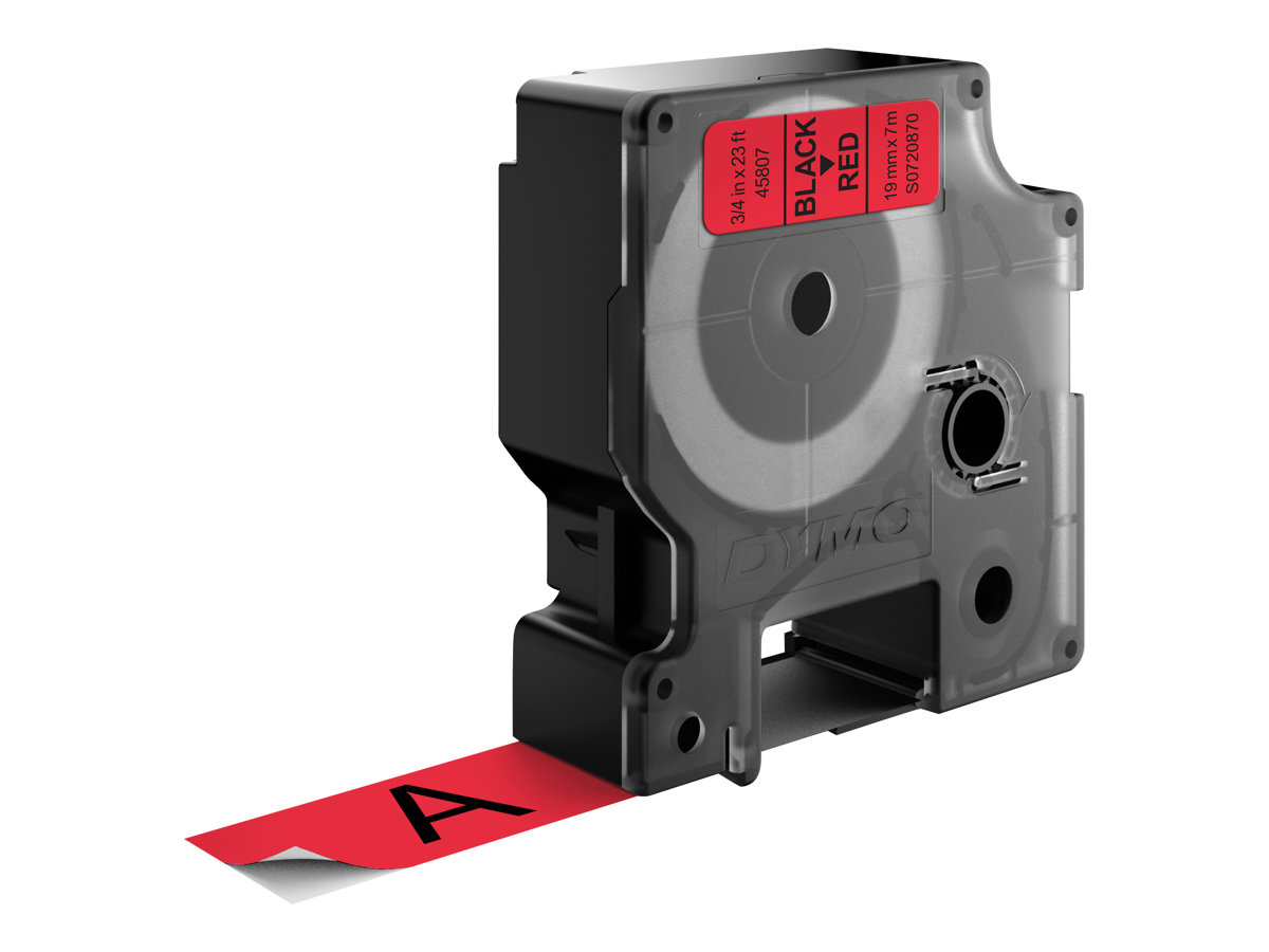 Dymo D1 19mm Schwarz auf Rot Glänzend