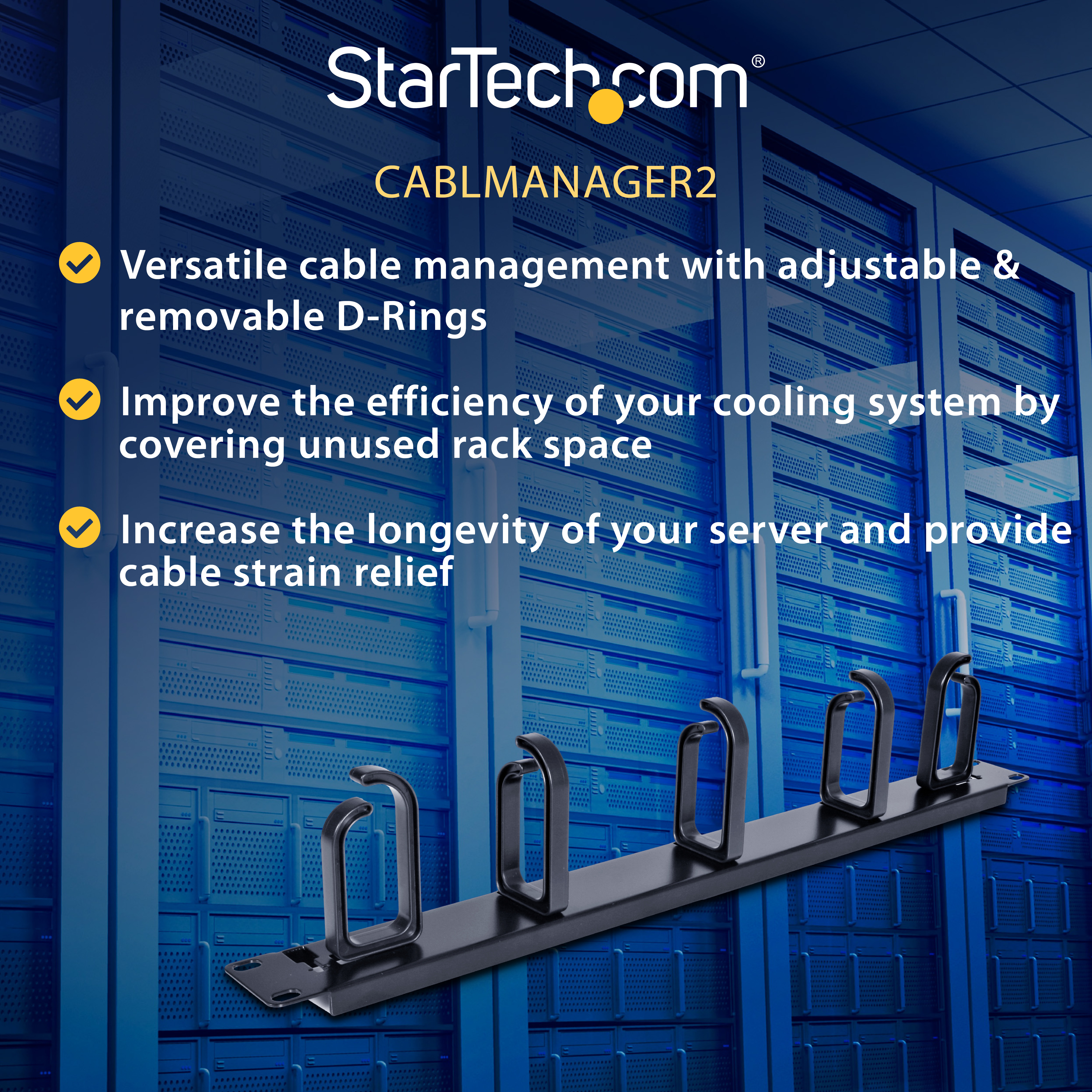 StarTech.com Rack Patch Cable Manager 1U 19‑Zoll Metal