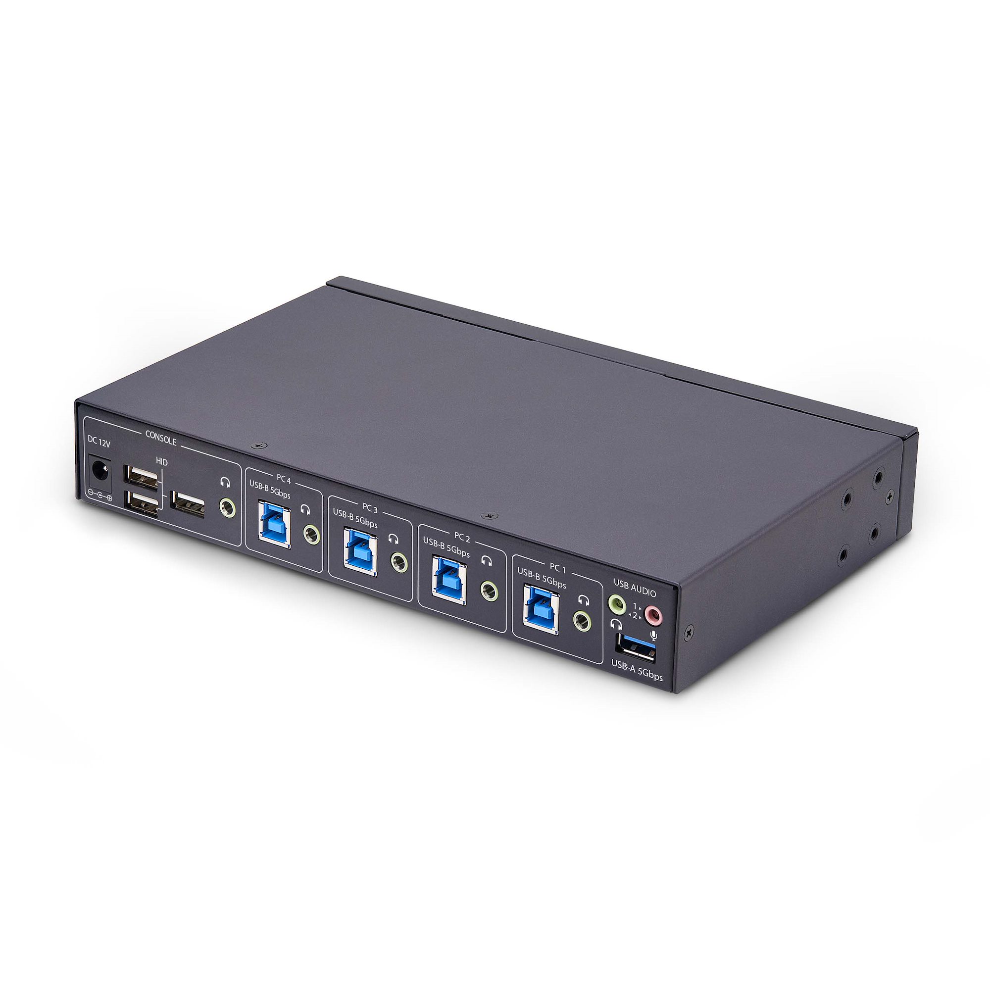 STARTECHCOM 4Port KM Switch mit MausRoaming USB 30 Umschalter Tastatur und Maus Switch 3,5mmUSB Audio TAA Konform