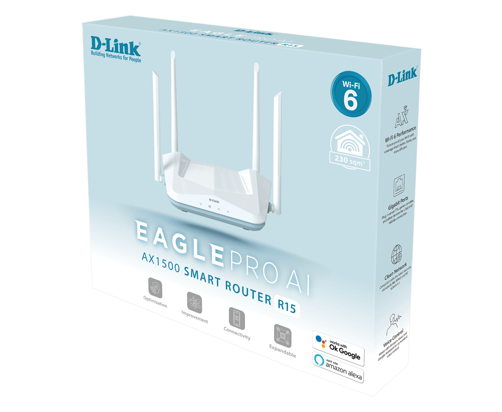 D-Link R15 EAGLE PRO AI AX1500 Wi-Fi 6 Router