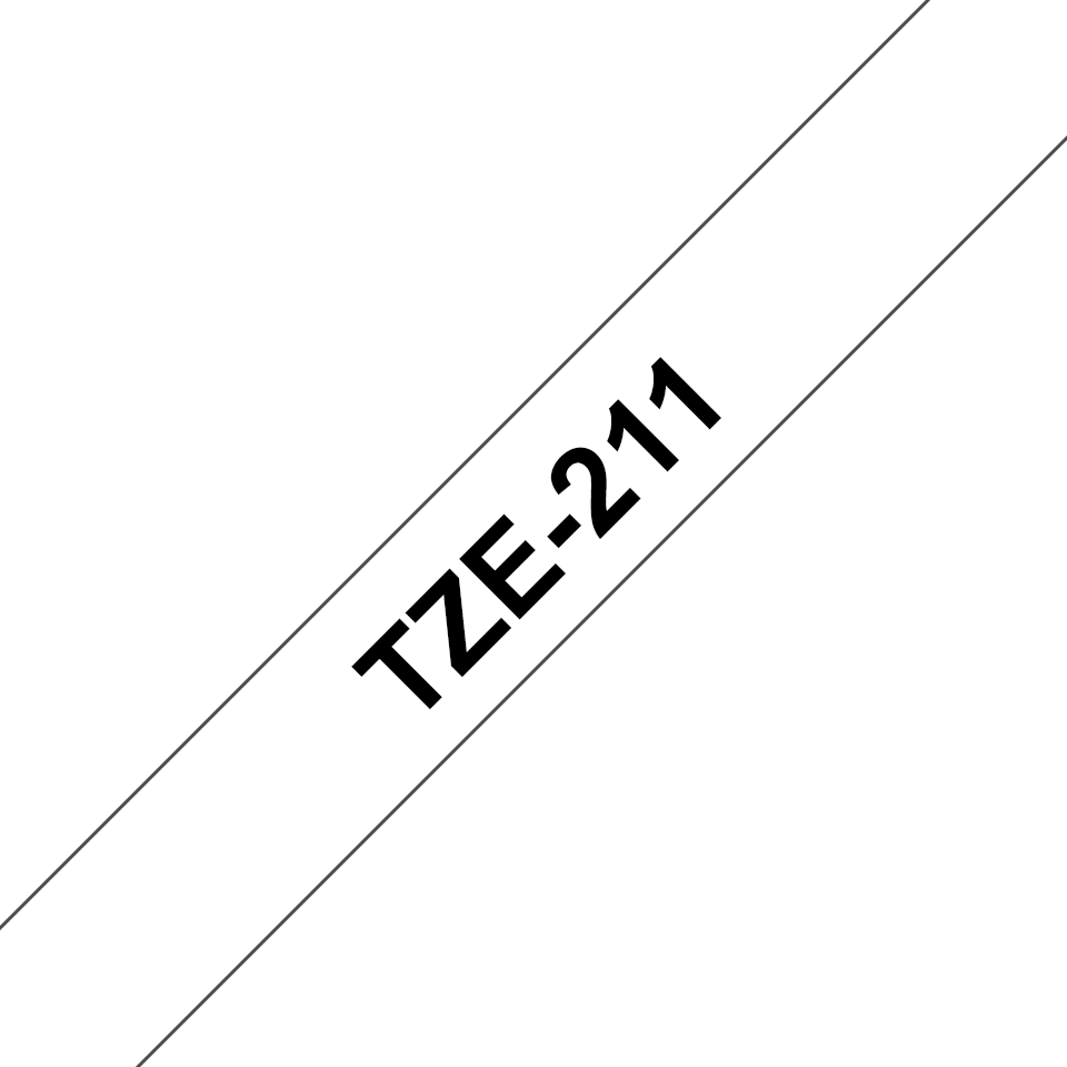 Brother TZe-211 Schriftband 6mm schwarz/weiß
