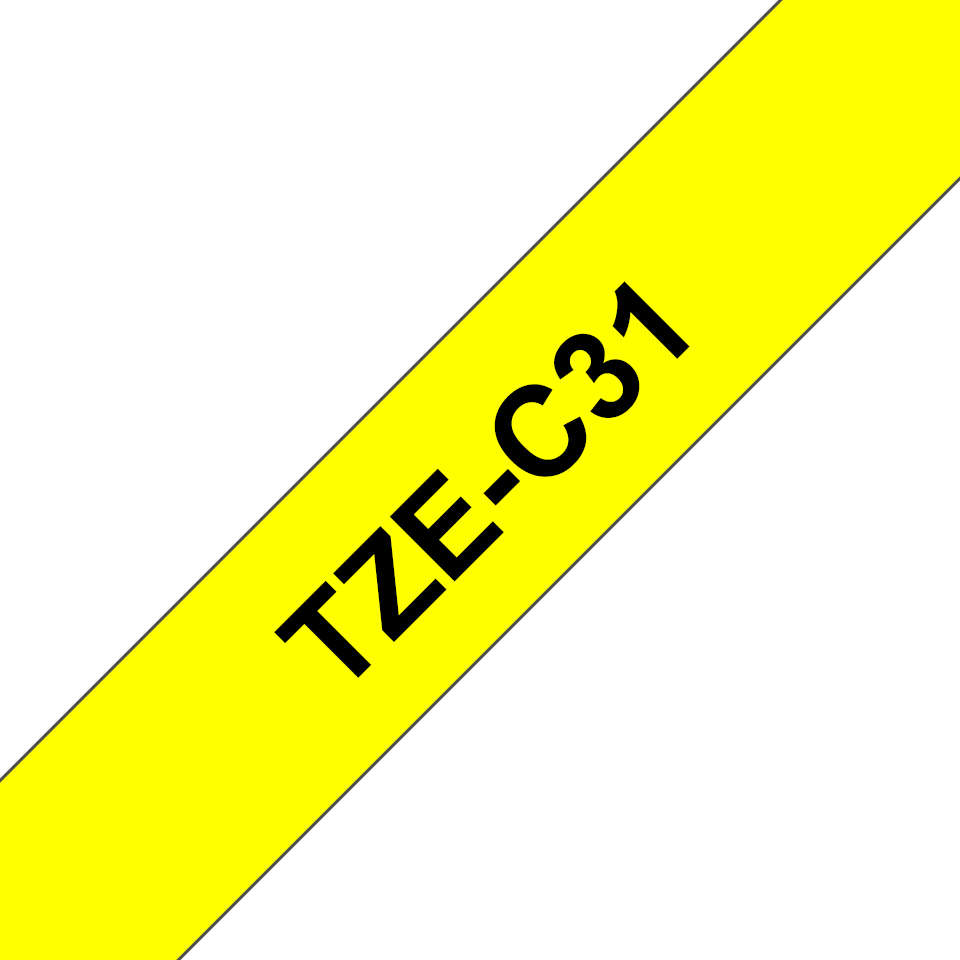 Brother TZe-C31 Schwarz auf Neongelb