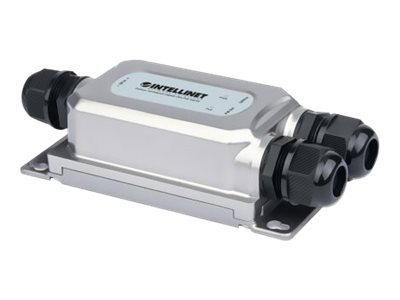 INTELLINET Outdoor Gigabit PoE++ Injektor Ein 60 Watt-Port, IEEE 802.3bt-konform IP67 wasserdicht, IK10 vandalismusgeschützt