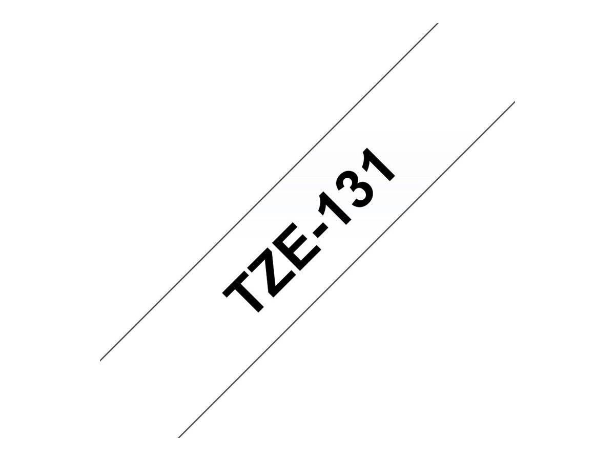 Brother TZe-131 Schriftband 12mm schwarz/transparent