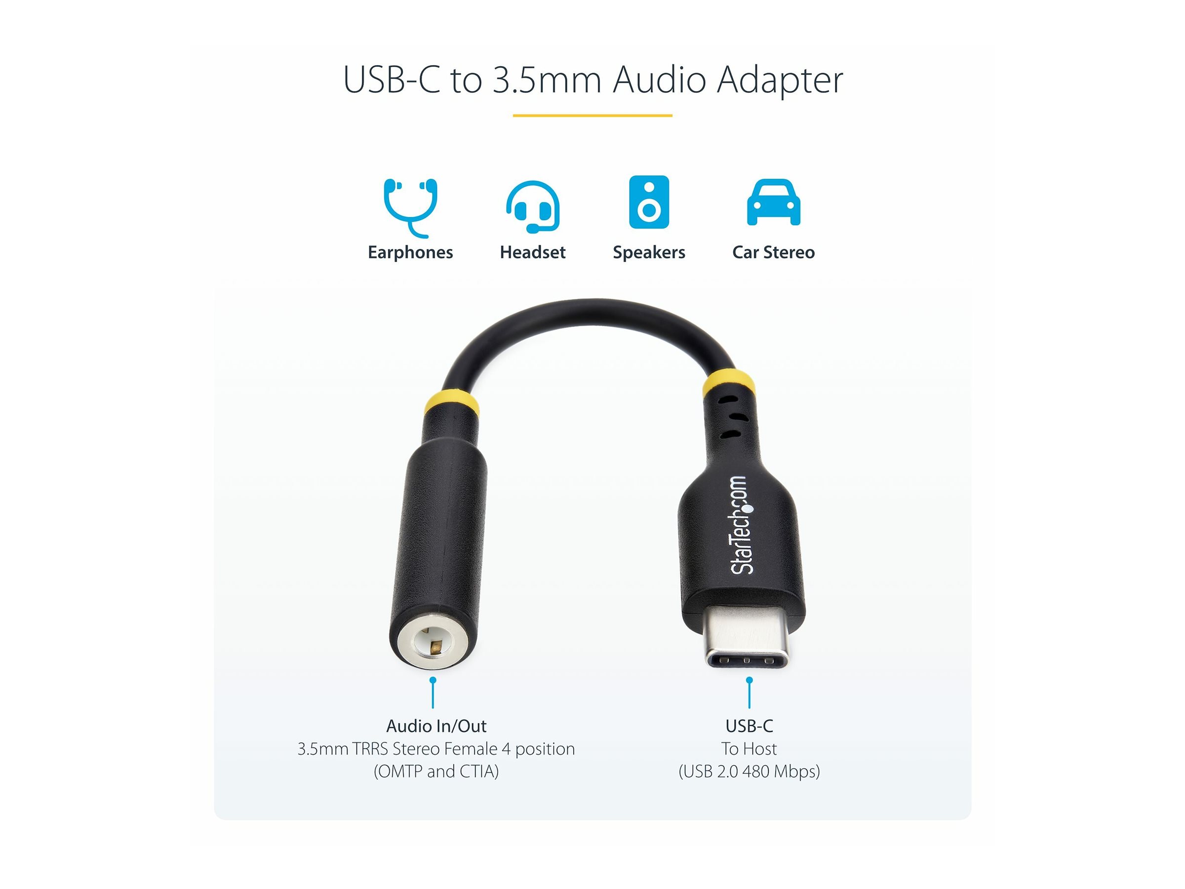 StarTech.com USB-C Audio Adapter USBCAUDIO2 3.5mm TRRS