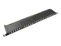 Helos Cat.6a LSA Patchfeld 19in 24 Port schwarz