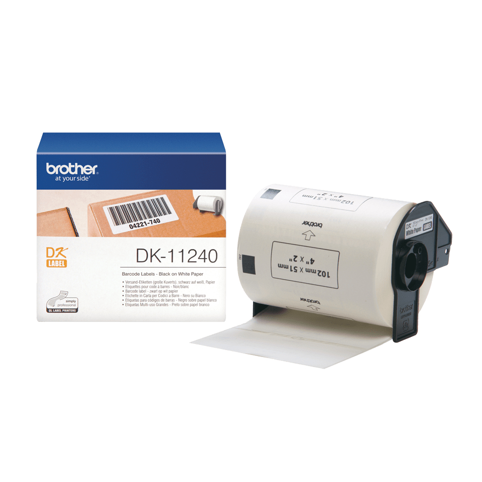 Brother DK11240 Versand Etiketten Schwarz auf Weiß 51 x 102 mm