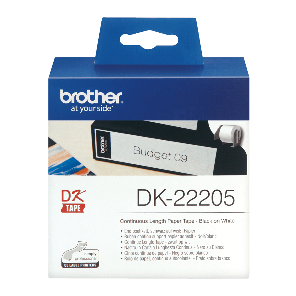 Brother DK-22205 Endlosetiketten Schwarz-Weiß 62mm x 30,5m