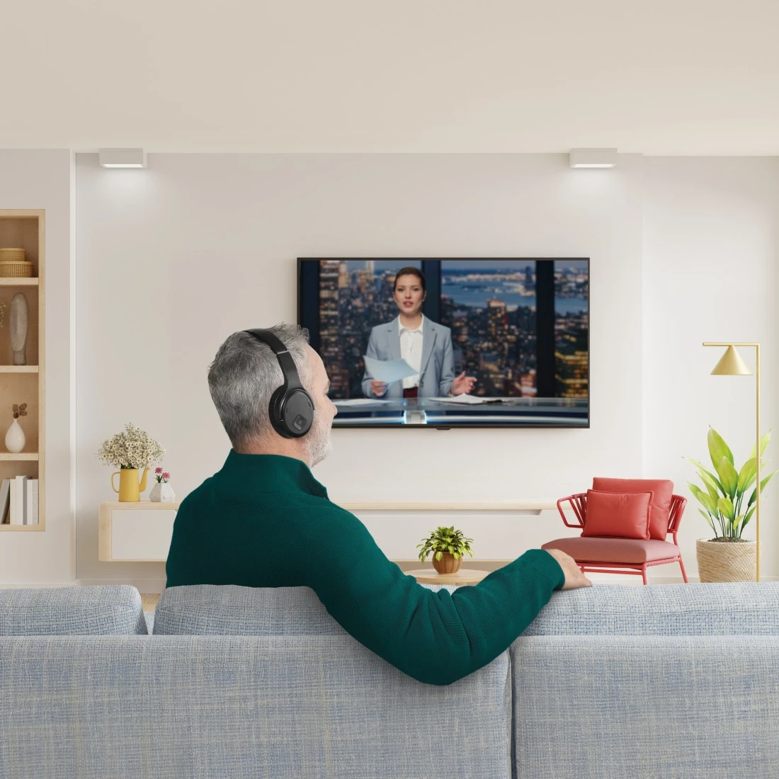 Hama Fernseh-Kopfhörer Over-Ear Dongle+ Bluetooth Lautstärkeregler Schwarz