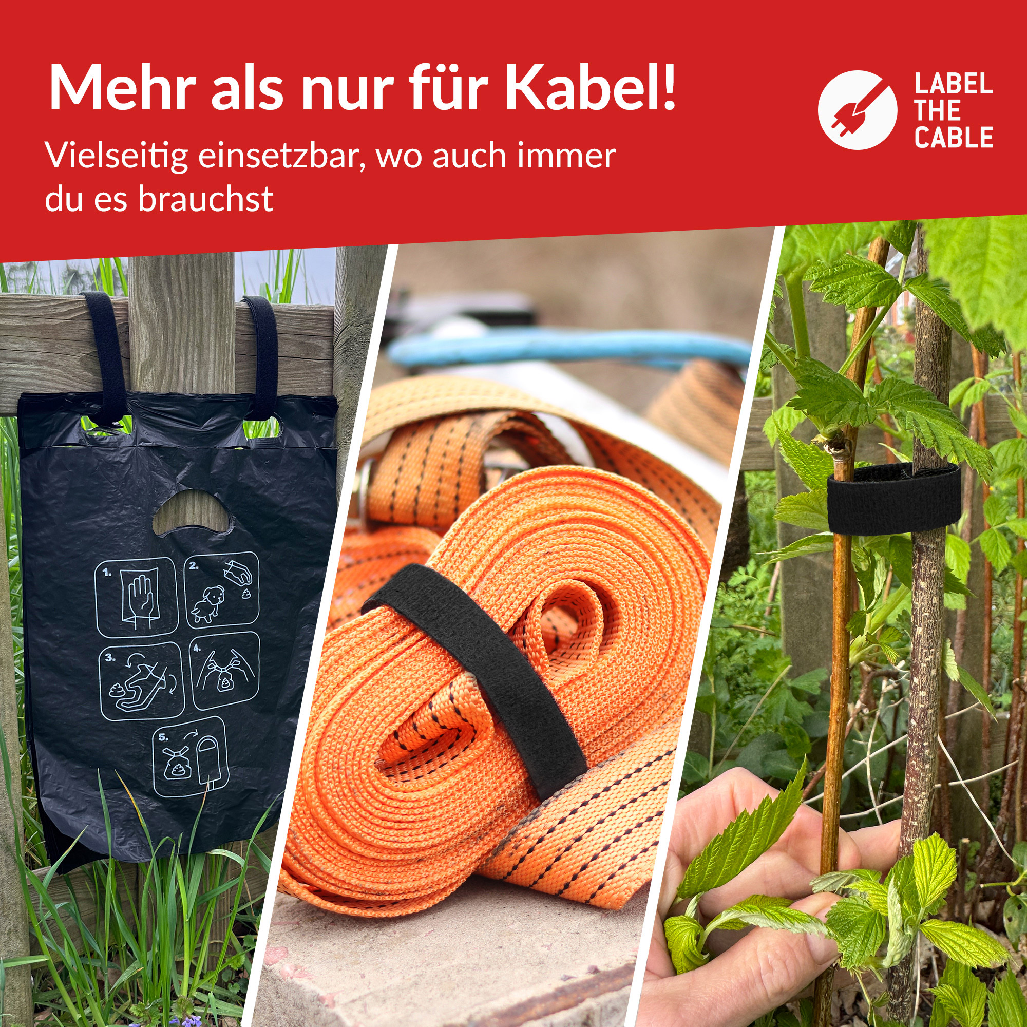 Label-the-cable LTC Pro Roll Strap 25m Schwarz