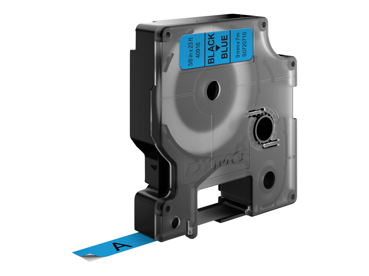 Dymo D1 9mm Schwarz auf Blau