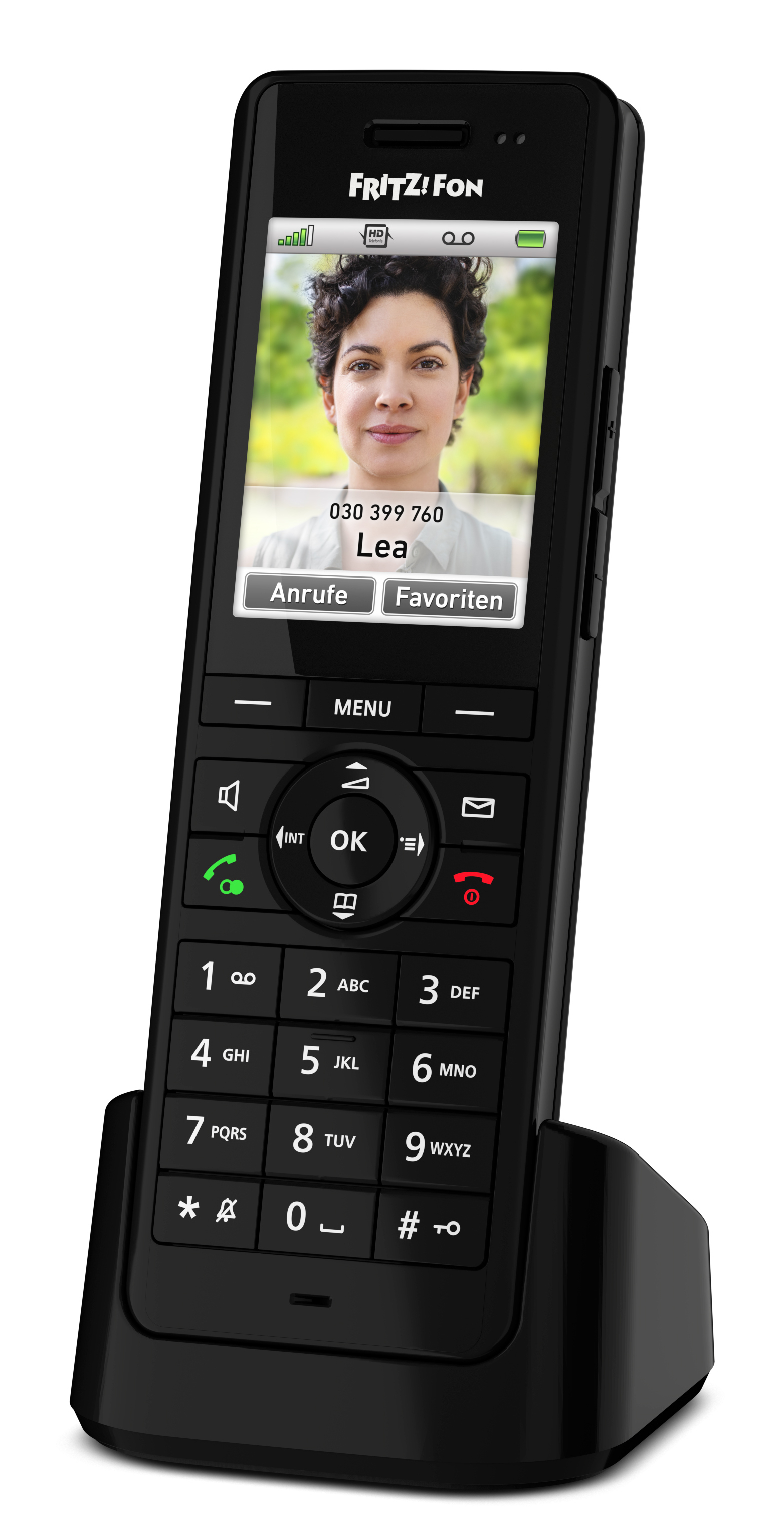 FRITZ FRITZFon X6 Schnurloses Telefon mit Anrufbeantworter schwarz