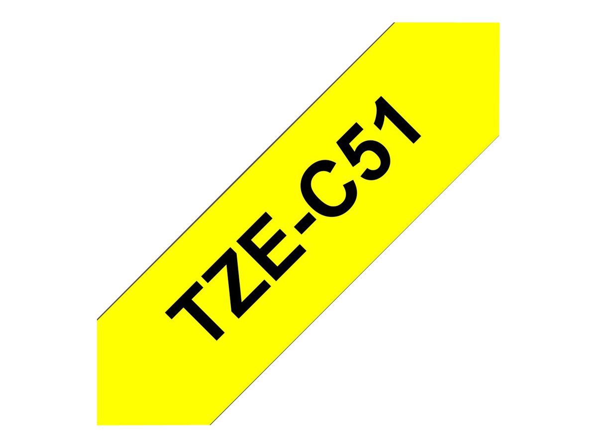 Brother TZe-C51 Schwarz auf Gelb