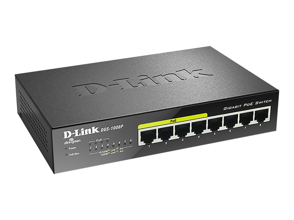 D-Link DGS-1008P 8-Port PoE Gigabit Switch