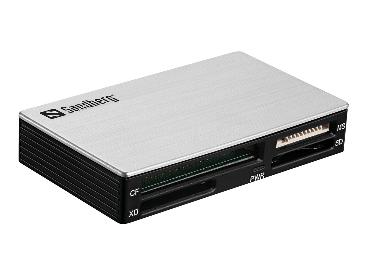 SANDBERG USB 30 Multi Card Reader SD XD MS CF MMC TFlash Micro SD M2 50 cm USB 30 Kabel im Lieferumfang