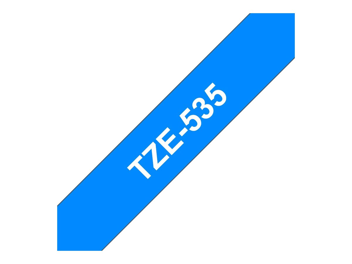 Brother TZe-535 12mm Weiß auf Blau