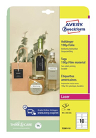 Avery Zweckform Hängeetiketten 90 x 50 mm Polyester Weiß