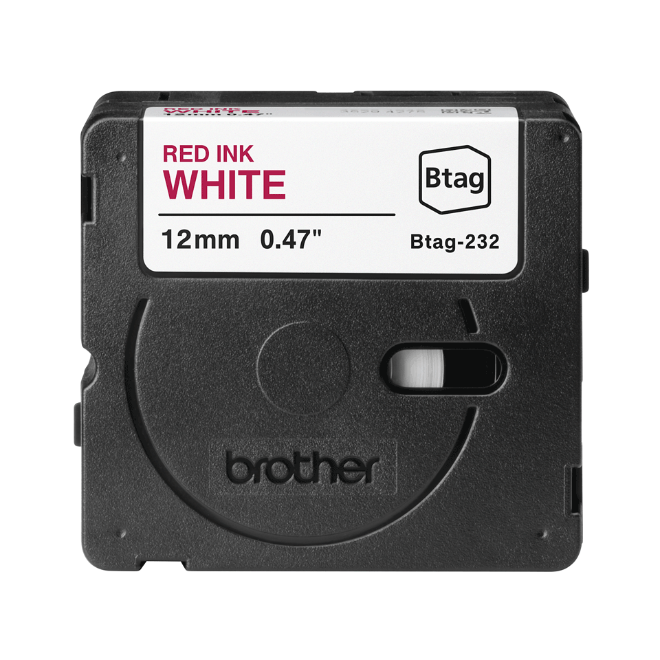 Brother BTAG-232 Rot auf Weiß Rolle (1,2 cm x 4 m)