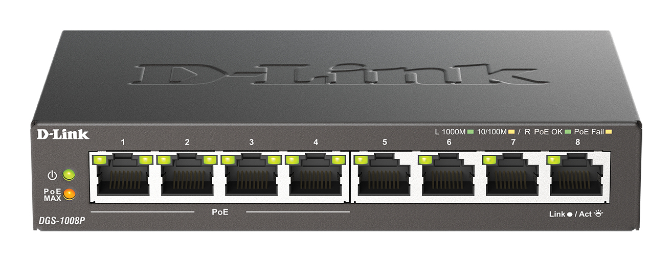 D-Link DGS-1008P 8-Port PoE Gigabit Switch
