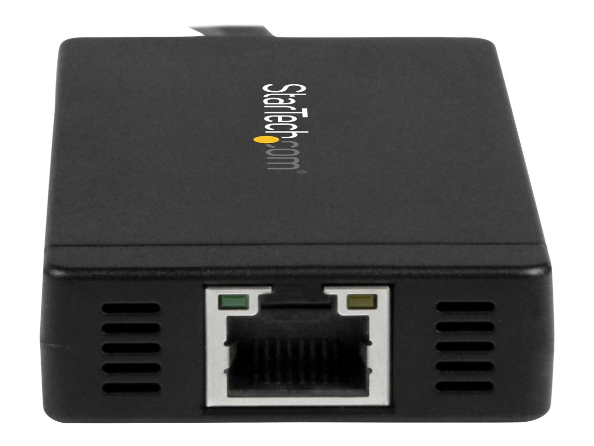 StarTech.com 3 Port USB 3.0 Hub USB‑C Gigabit Ethernet