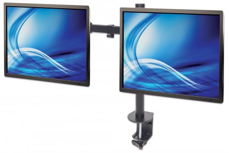 Manhattan Monitorarm für 2 Displays, 10-27 Zoll, bis 8kg