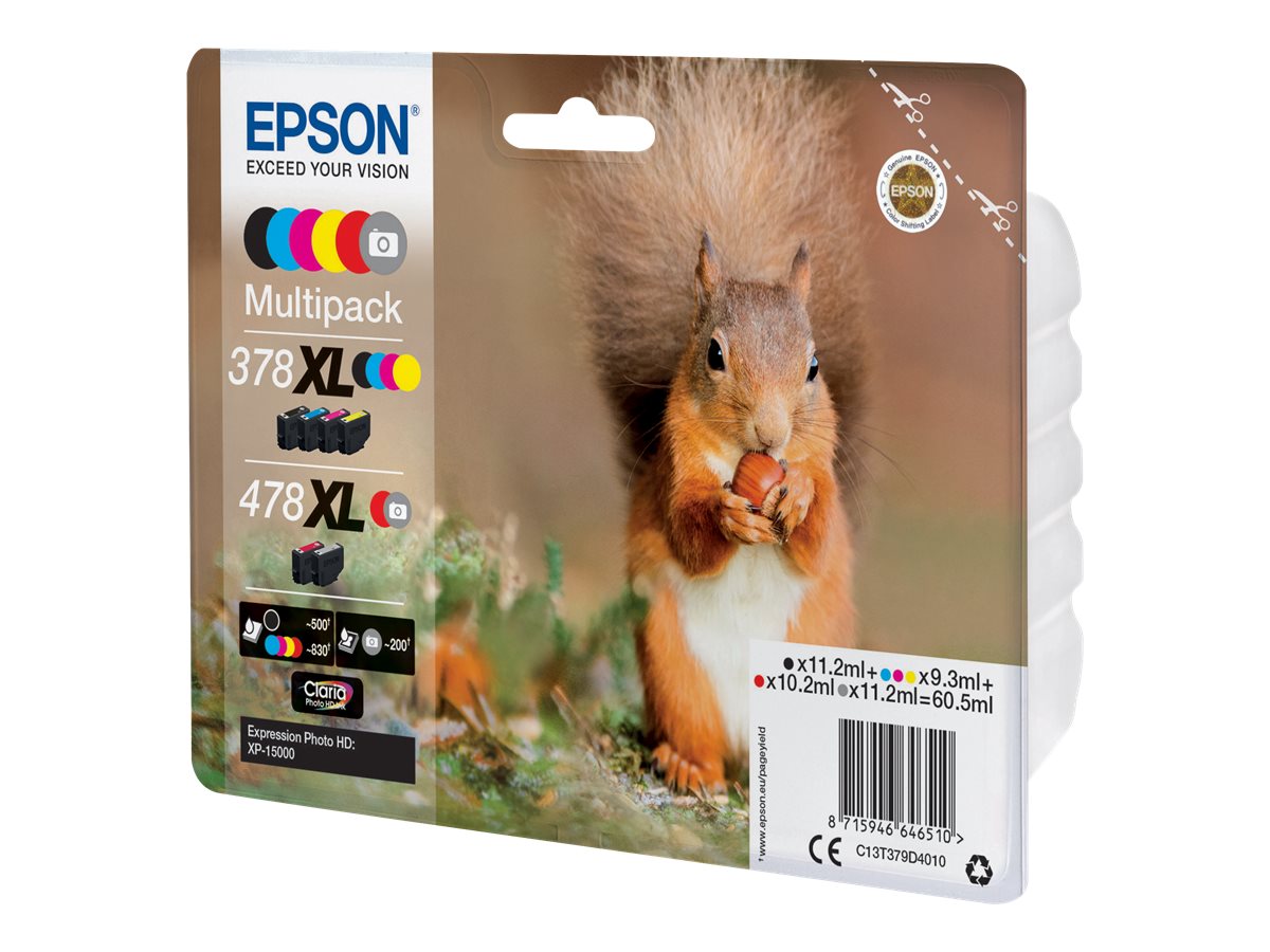 EPSON 378XL478XL T379D4 schwarz, cyan, magenta, gelb, rot, grau Druckerpatronen, 6erSet