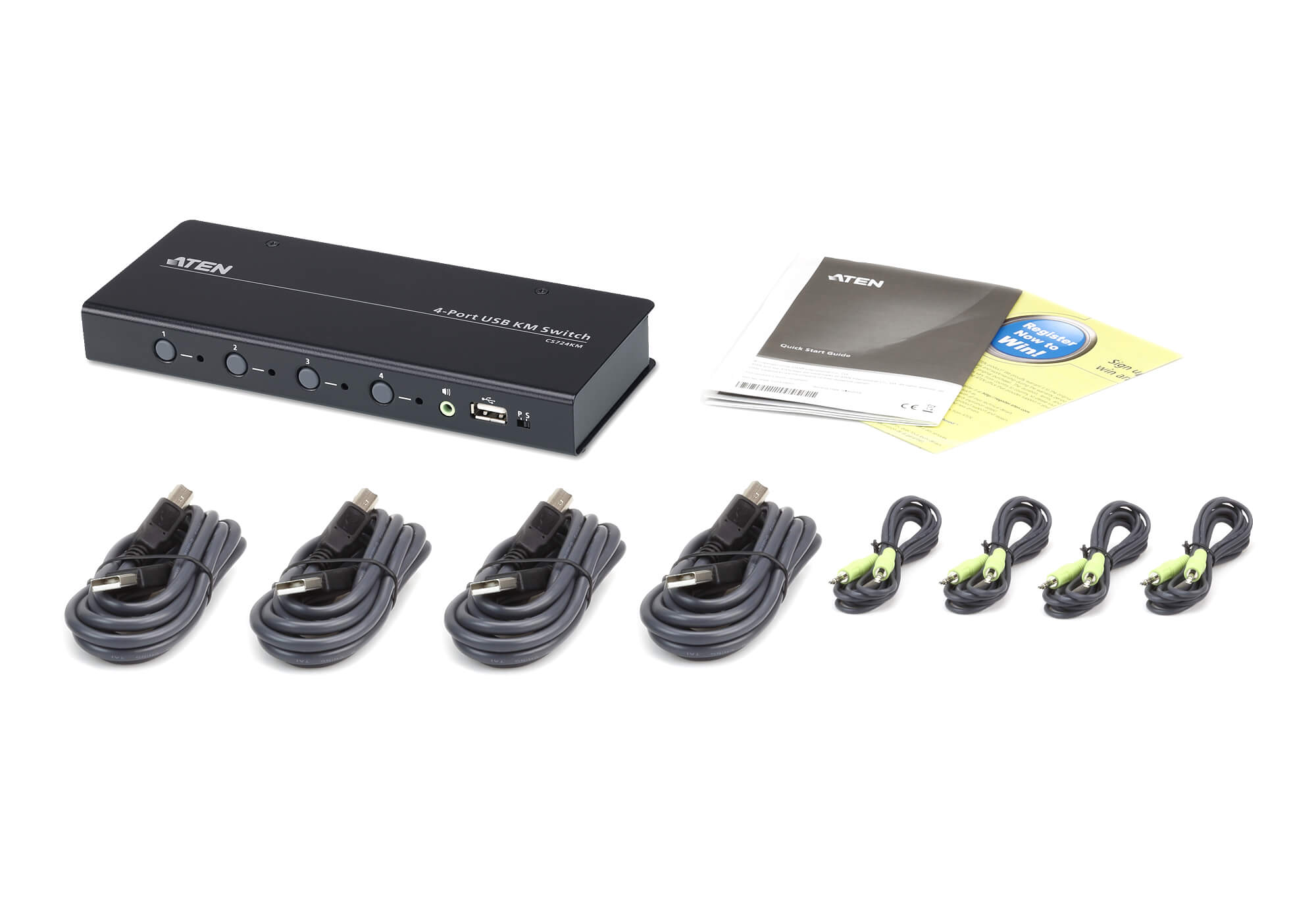 ATEN CS724KM 4-Port KVM/Audio/USB-Switch