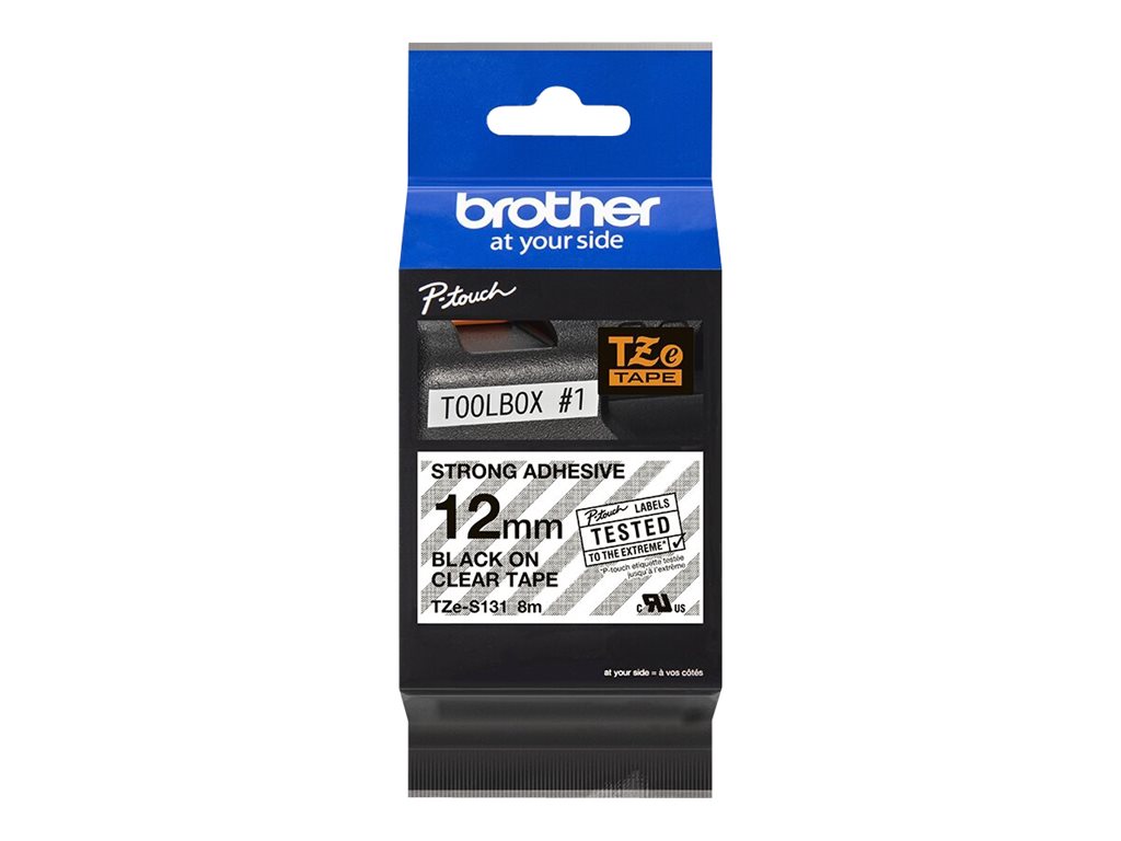 Brother TZe-S131 Schriftband extra stark schwarz auf durchsichtig