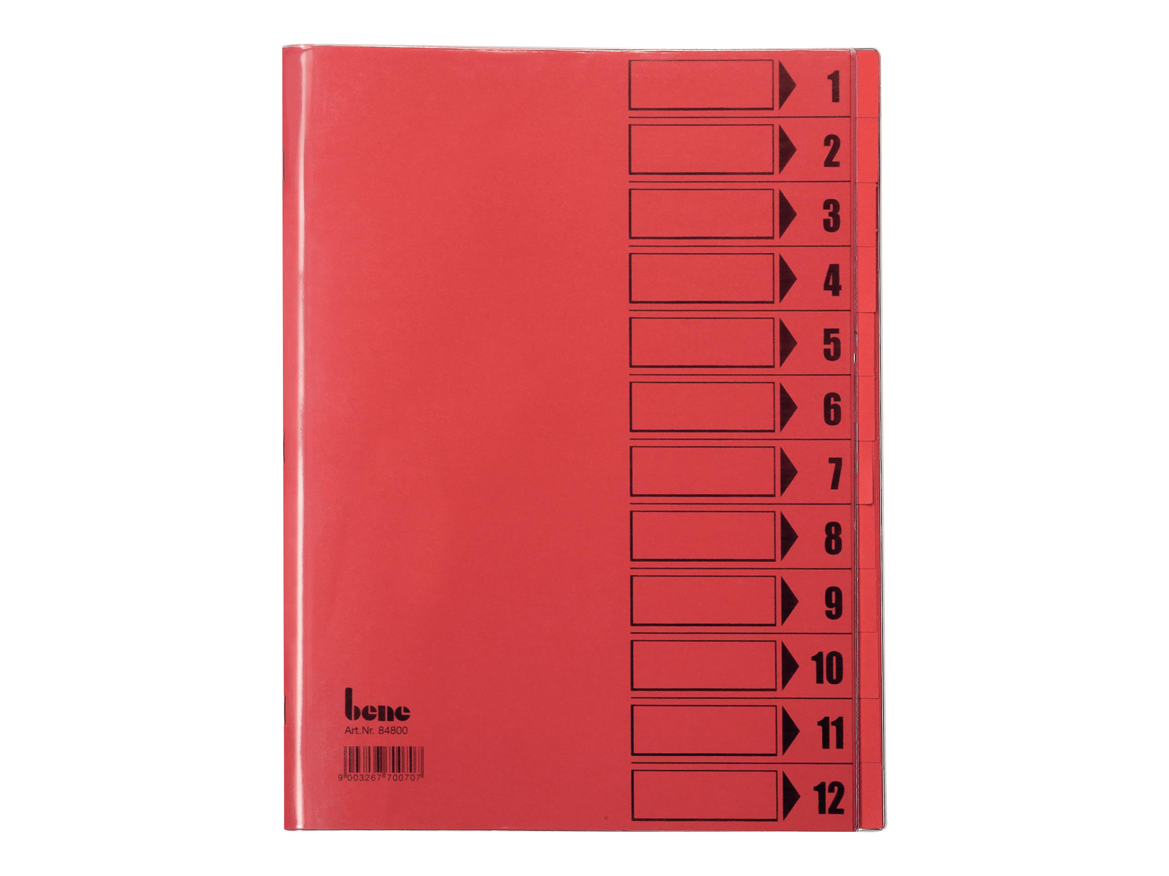 Bene Ordnungsmappe 12 Fächer rot