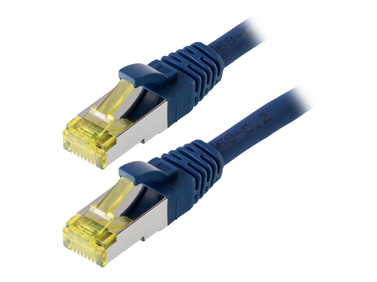 Helos Patchkabel Cat 6a S/FTP blau 0,5m