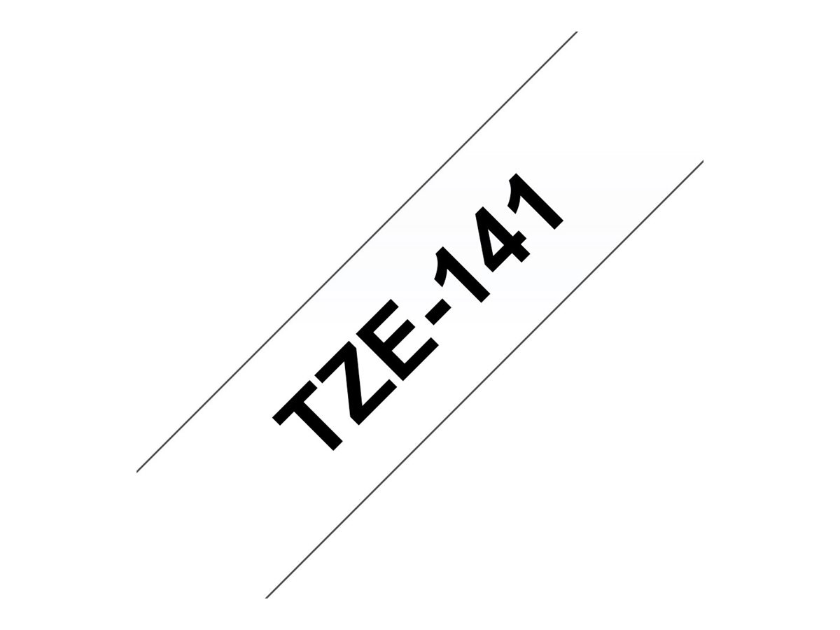 Brother TZe-141 Schriftband 18mm schwarz/transparent