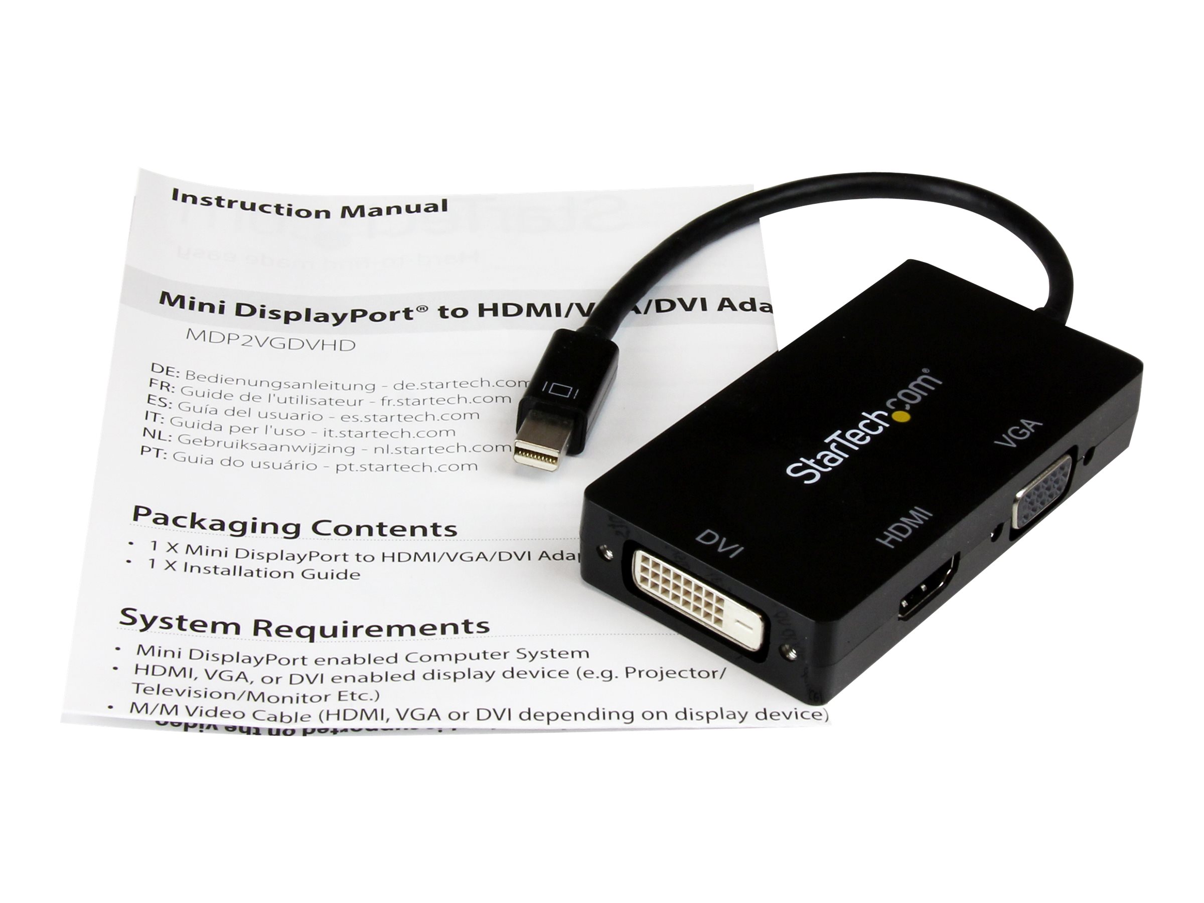StarTech.com 3-in-1 Mini DisplayPort Adapter zu HDMI/VGA/DVI