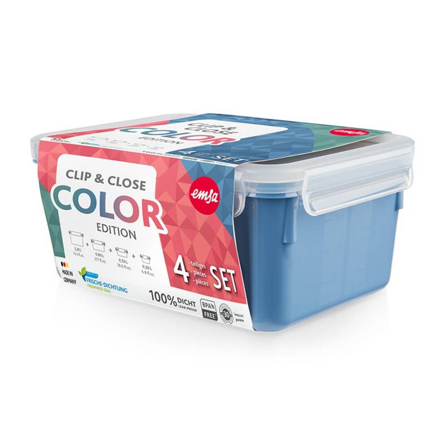 EMSA Clip & Close Set Blau 0,2‑0,55‑0,8‑2,2 l