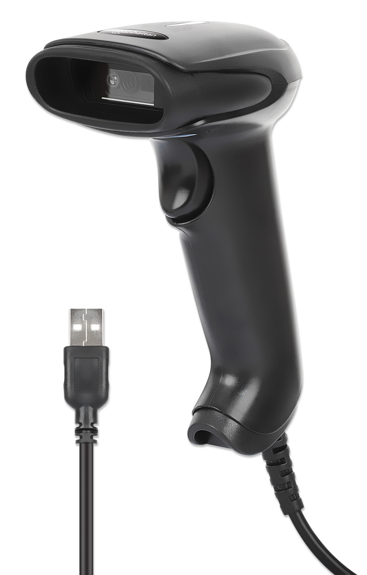 Manhattan 2D LED Barcodescanner 320mm 1,4m USB-Kabel Schwarz
