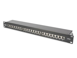 DIGITUS Patchpanel 1HE 24Port Cat6a geschirmt schwarz